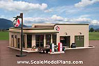 HO Scale model gas station structure