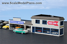 Scale model car dealership