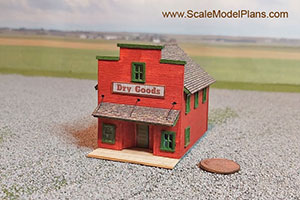 Scratch build plans for N scale model railroad Old West store