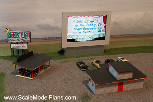 Scale model drive-in theatre plans