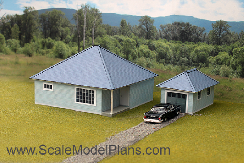 HO Scale Model Structure with Garage