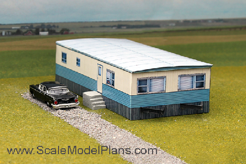 Vintage Doublewide mobile home HO scale