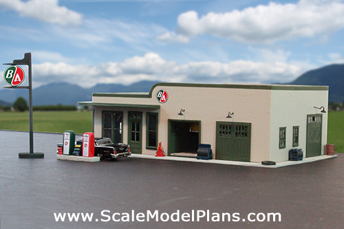 HO Scale Gas Station Model Kit – Unassembled, Unpainted, 1:87, Perplexing Puzzles Plus