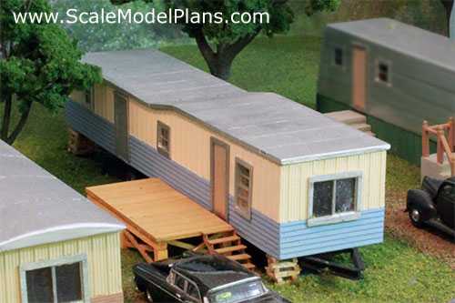 1950's trailer home O scale model train structure