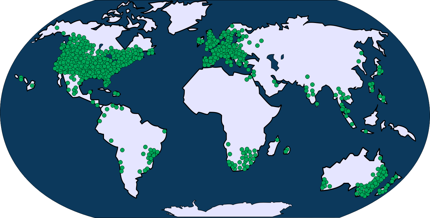 World Map of scalemodelbuildings.co Customers